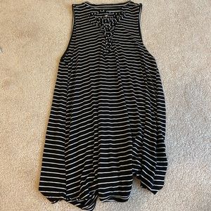 American Eagle black shirt with white stripes